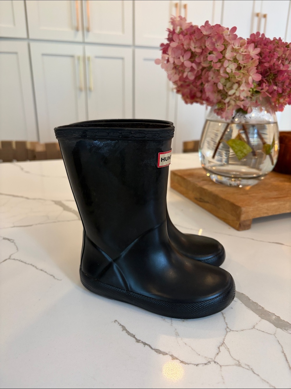 Hunter black rain boots